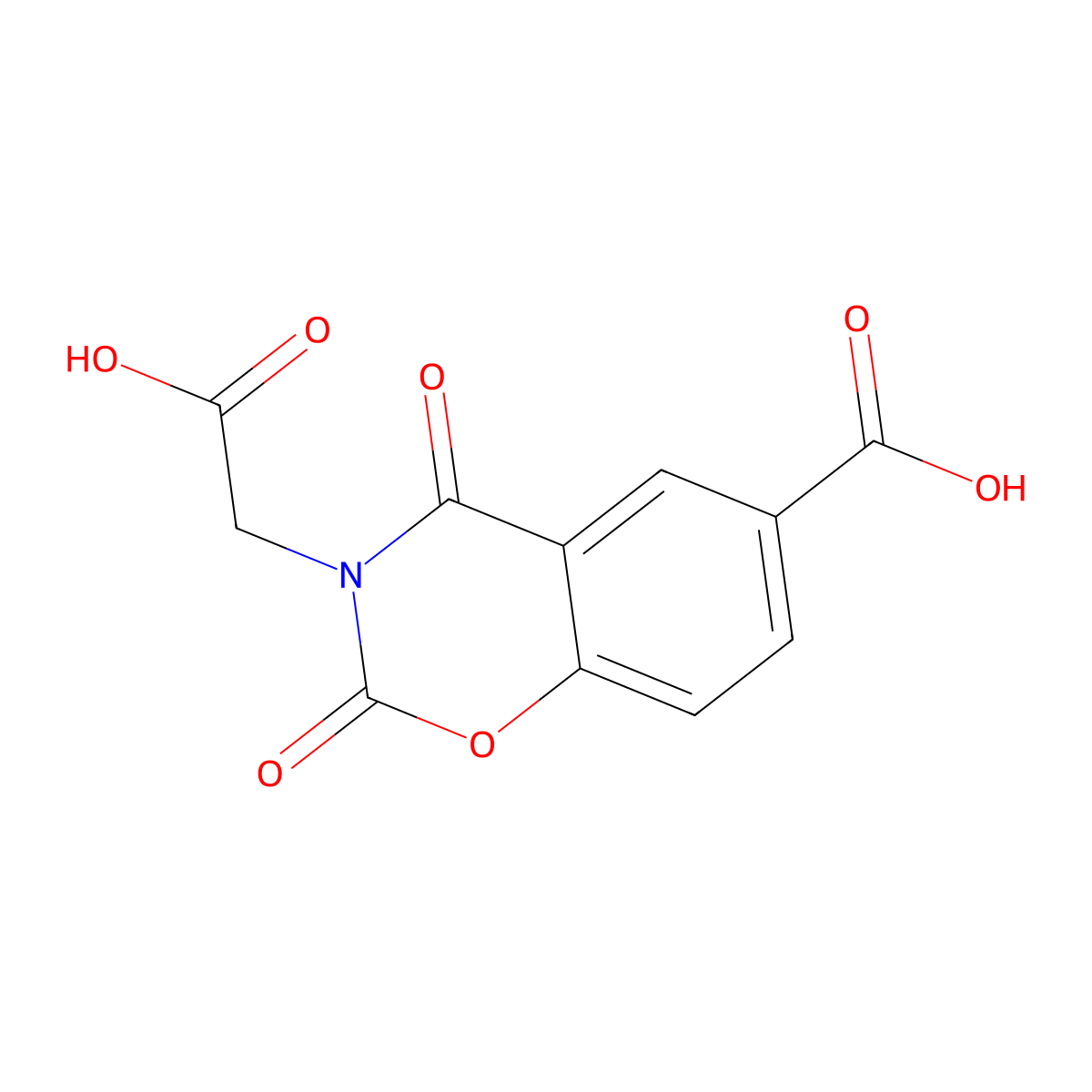 3-(Carboxymethyl)-2,4-dioxo-3,4-dihydro-2H-1,3-benzoxazine-6-carboxylic acid molecular structure, CAS 2060038-89-1