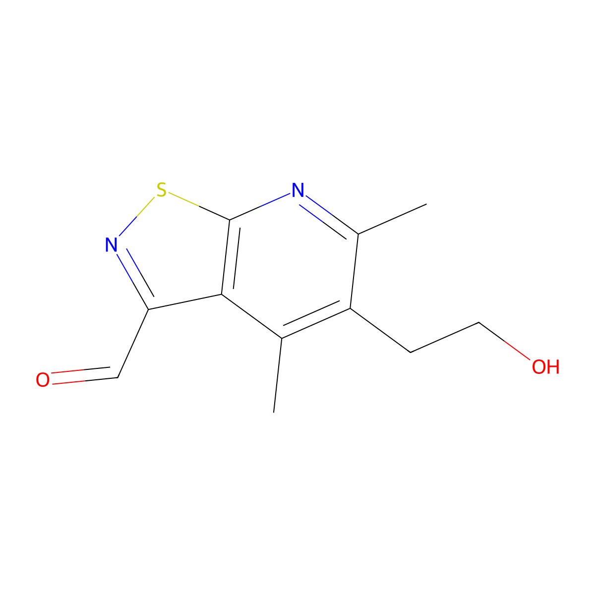5-(2-Hydroxyethyl)-4,6-dimethyl-[1,2]thiazolo[5,4-b]pyridine-3-carbaldehyde molecular structure, CAS 2060038-91-5