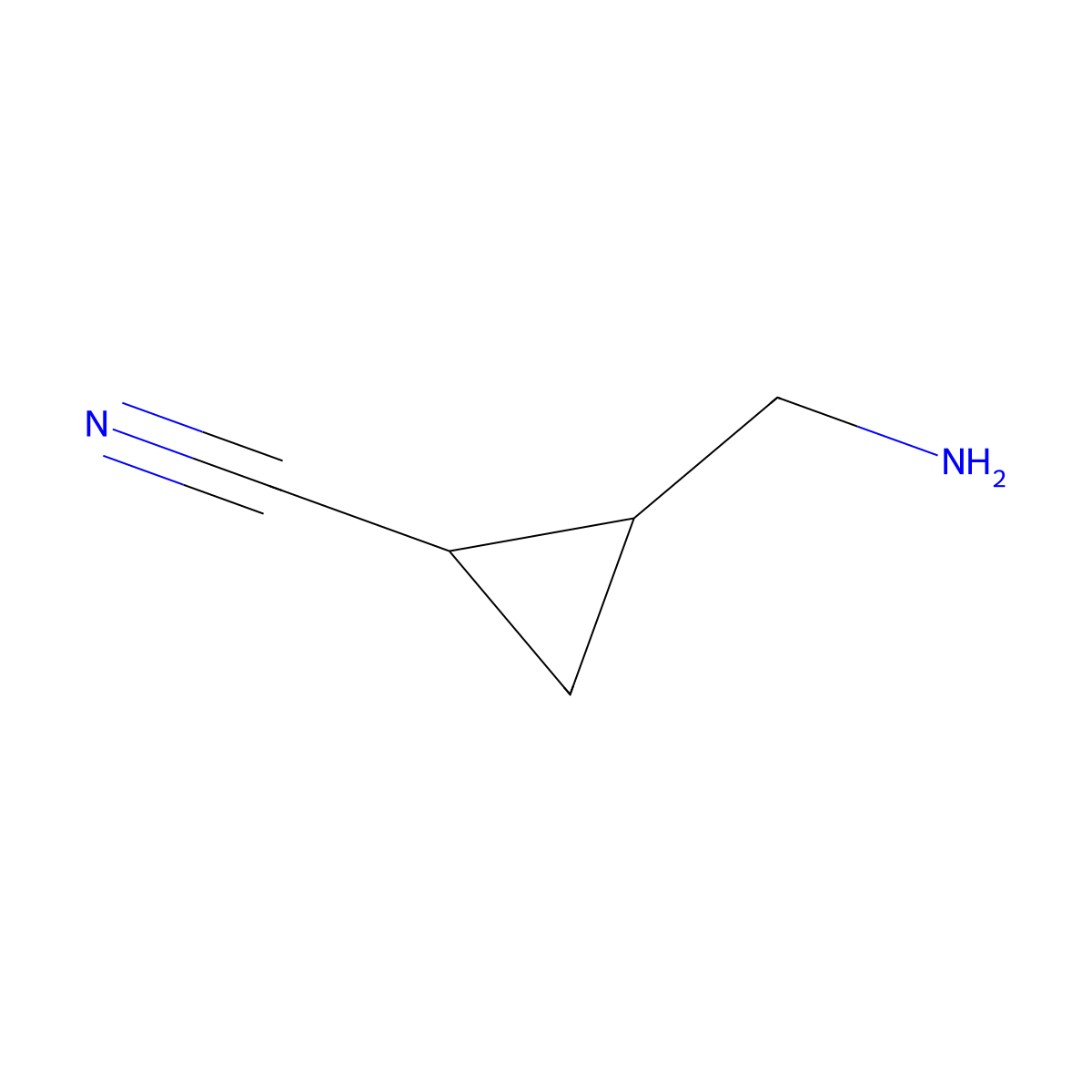 2-(Aminomethyl)cyclopropane-1-carbonitrile molecular structure, CAS 2060039-00-9