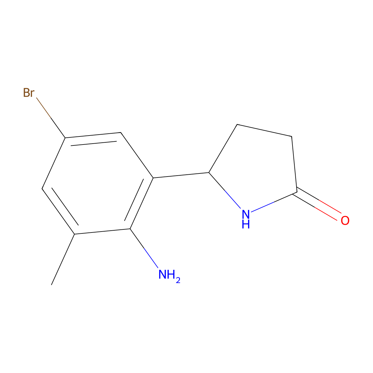 5-(2-Amino-5-bromo-3-methylphenyl)pyrrolidin-2-one molecular structure, CAS 2060039-02-1