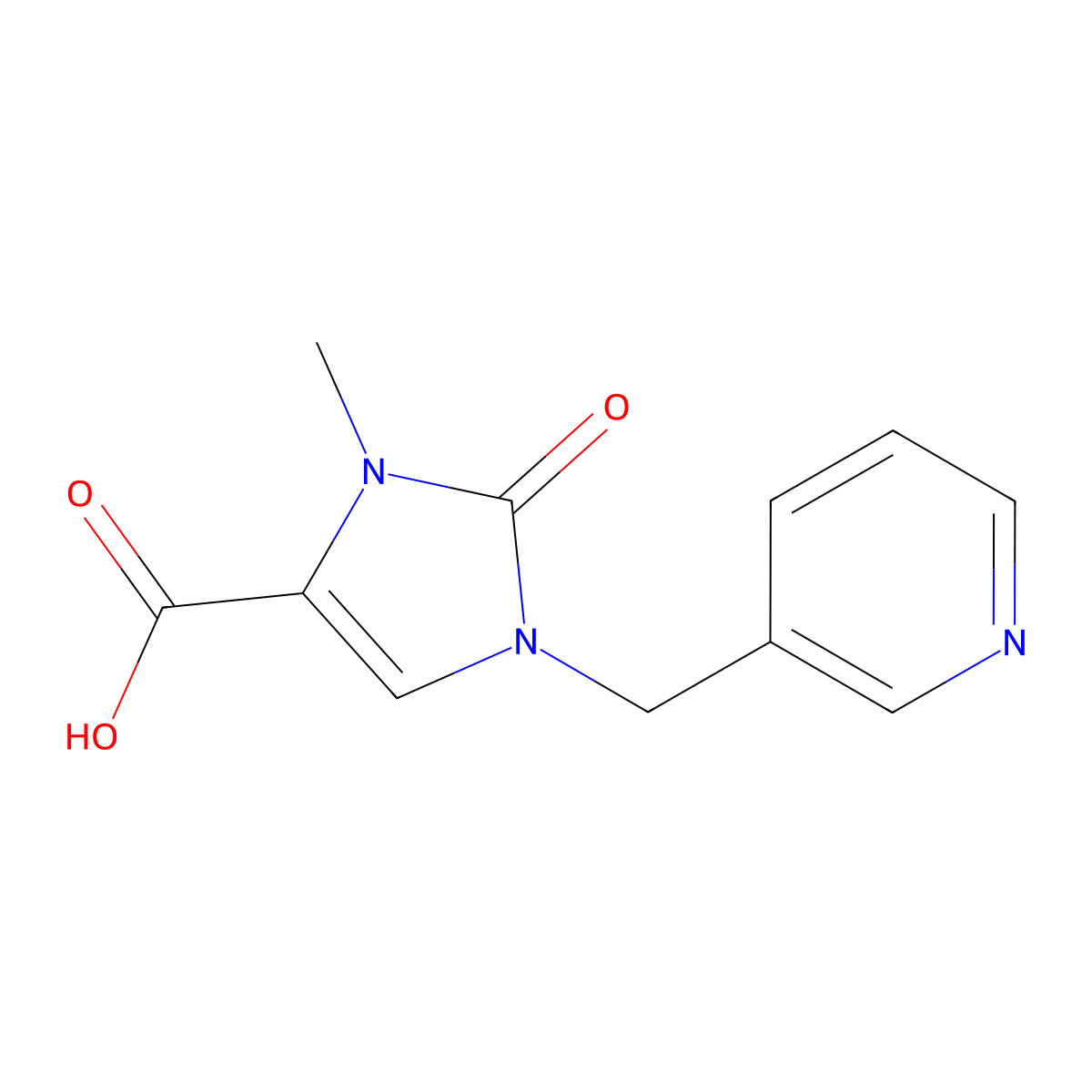 3-Methyl-2-oxo-1-[(pyridin-3-yl)methyl]-2,3-dihydro-1H-imidazole-4-carboxylic acid molecular structure, CAS 2060039-03-2