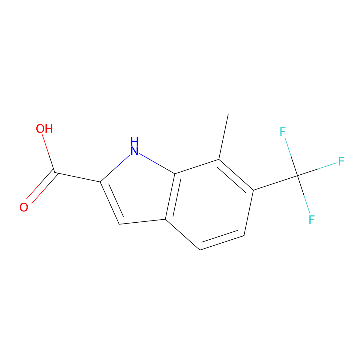 7-Methyl-6-(trifluoromethyl)-1H-indole-2-carboxylic acid molecular structure, CAS 2060039-09-8