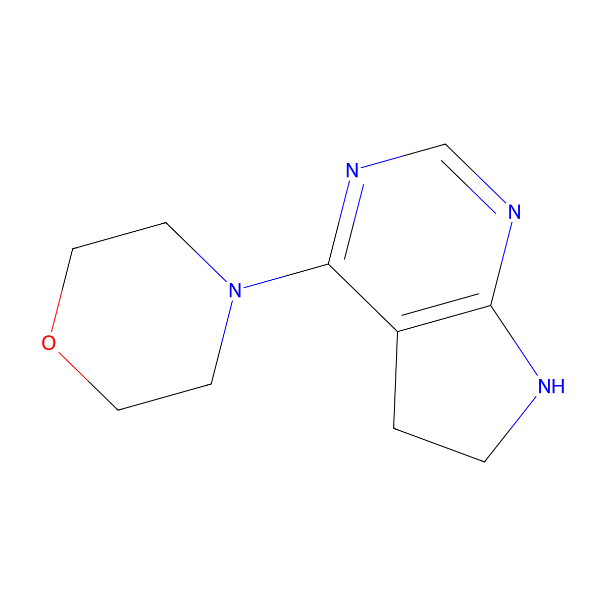 4-{5H,6H,7H-pyrrolo[2,3-d]pyrimidin-4-yl}morpholine molecular structure, CAS 2060039-12-3