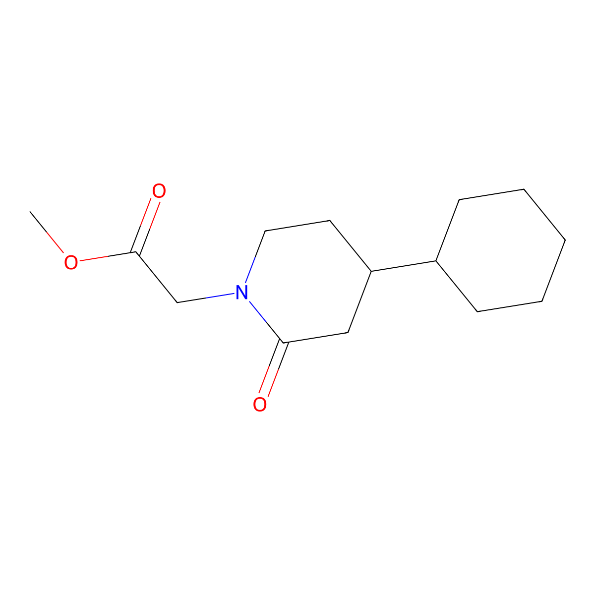Methyl 2-(4-cyclohexyl-2-oxopiperidin-1-yl)acetate molecular structure, CAS 2060039-17-8