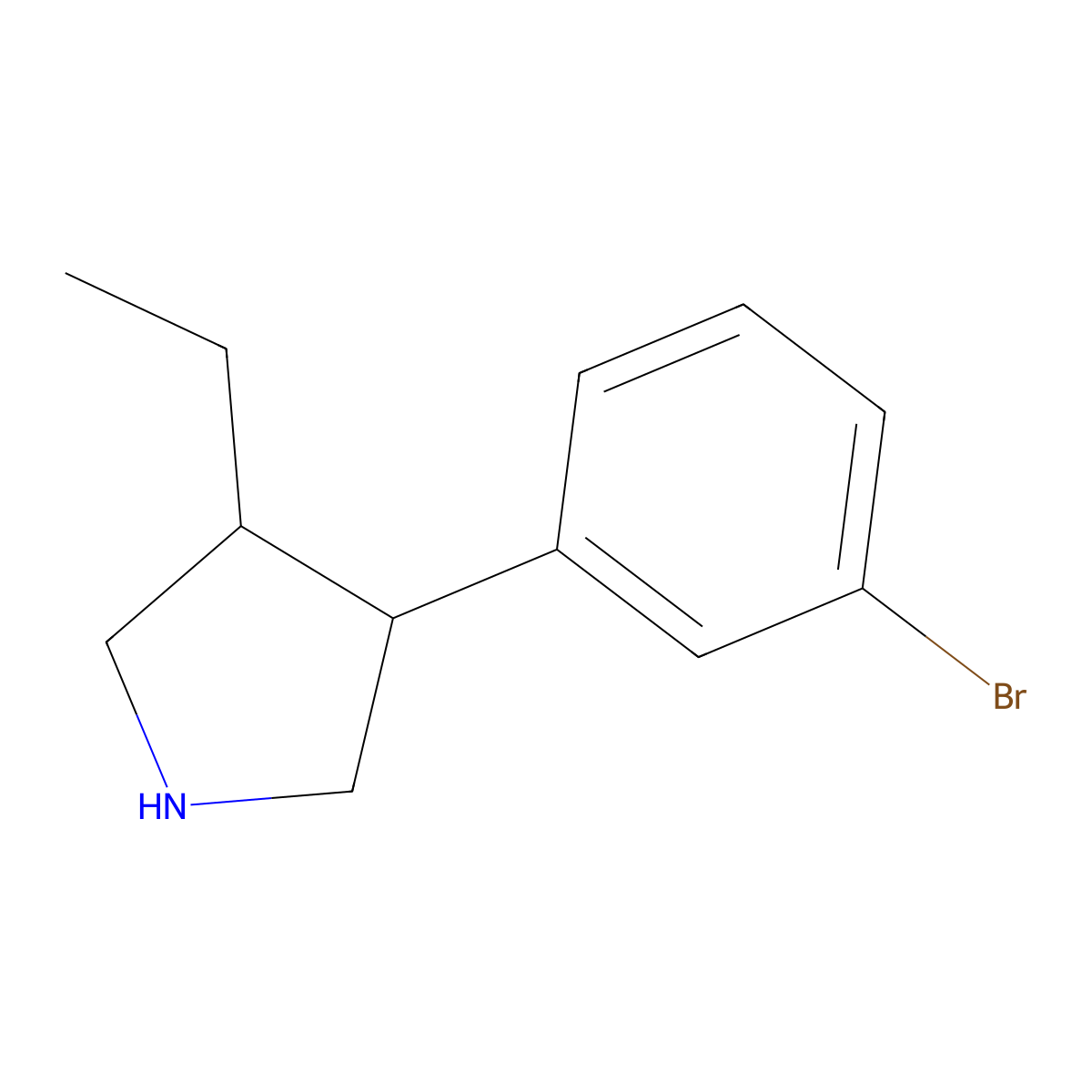 3-(3-Bromophenyl)-4-ethylpyrrolidine molecular structure, CAS 2060039-21-4