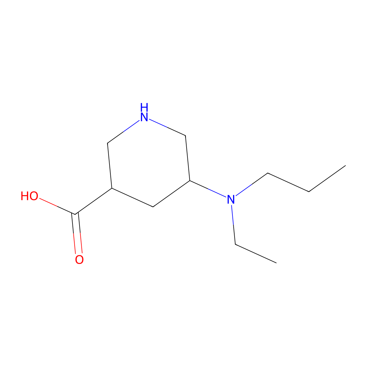 5-[Ethyl(propyl)amino]piperidine-3-carboxylic acid molecular structure, CAS 2060039-27-0