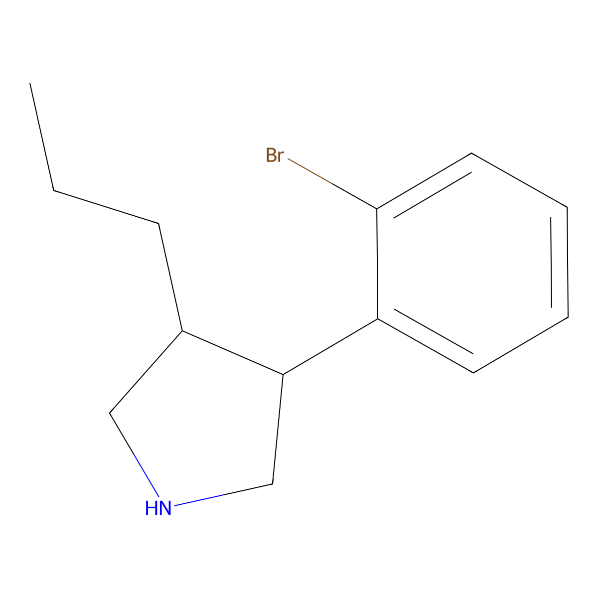 3-(2-Bromophenyl)-4-propylpyrrolidine molecular structure, CAS 2060039-28-1