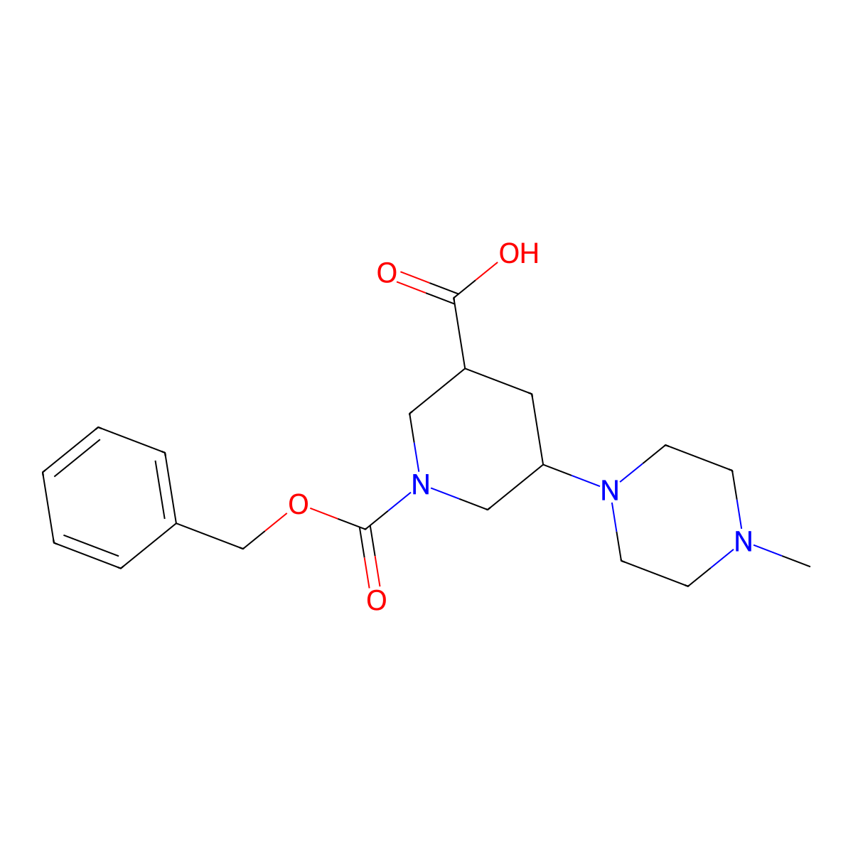1-[(Benzyloxy)carbonyl]-5-(4-methylpiperazin-1-yl)piperidine-3-carboxylic acid molecular structure, CAS 2060039-37-2