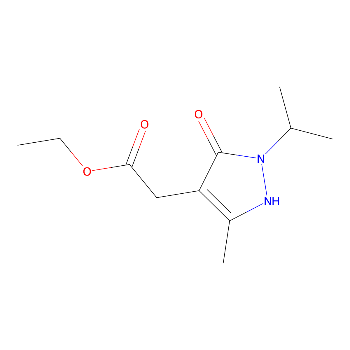 Ethyl 2-[5-methyl-3-oxo-2-(propan-2-yl)-2,3-dihydro-1H-pyrazol-4-yl]acetate molecular structure, CAS 2060039-38-3