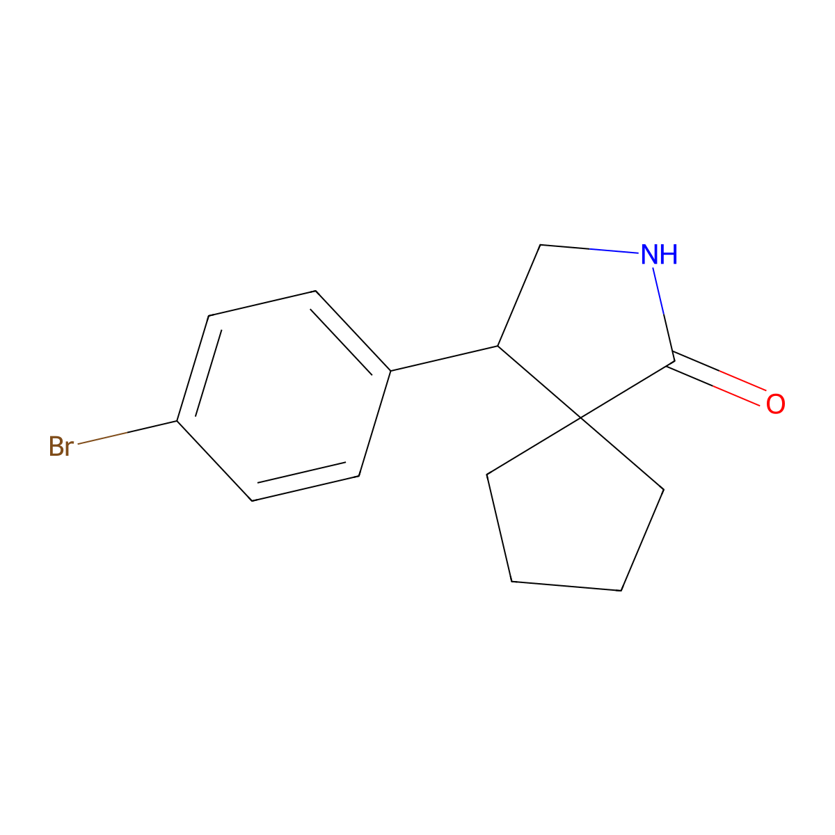 4-(4-Bromophenyl)-2-azaspiro[4.4]nonan-1-one molecular structure, CAS 2060039-40-7