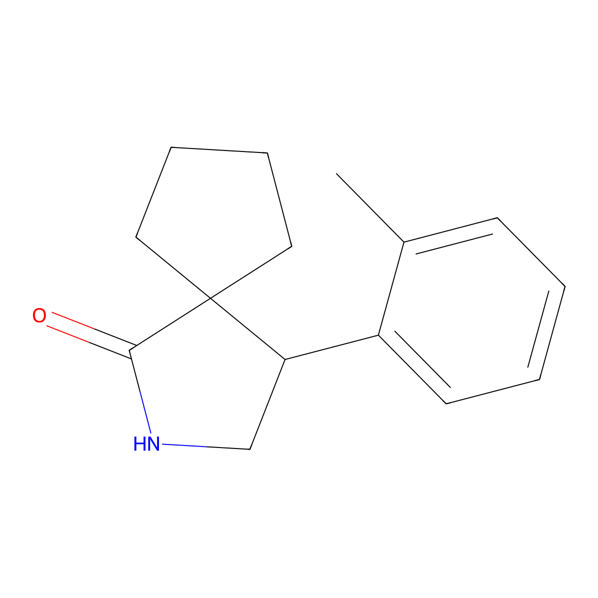 4-(2-Methylphenyl)-2-azaspiro[4.4]nonan-1-one molecular structure, CAS 2060039-42-9