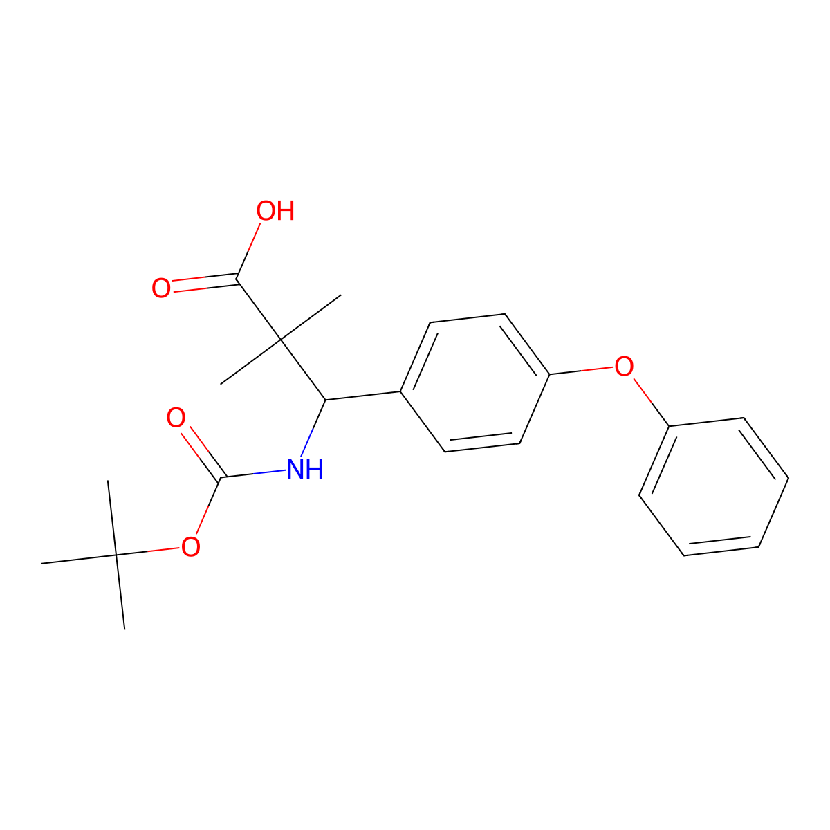 3-{[(Tert-butoxy)carbonyl]amino}-2,2-dimethyl-3-(4-phenoxyphenyl)propanoic acid molecular structure, CAS 2060039-43-0