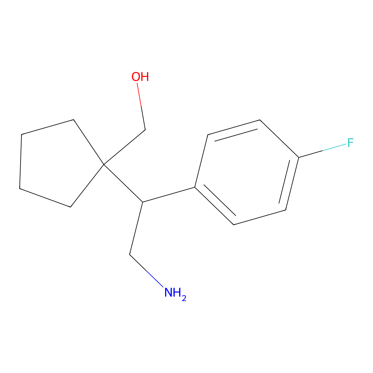 {1-[2-Amino-1-(4-fluorophenyl)ethyl]cyclopentyl}methanol molecular structure, CAS 2060039-46-3