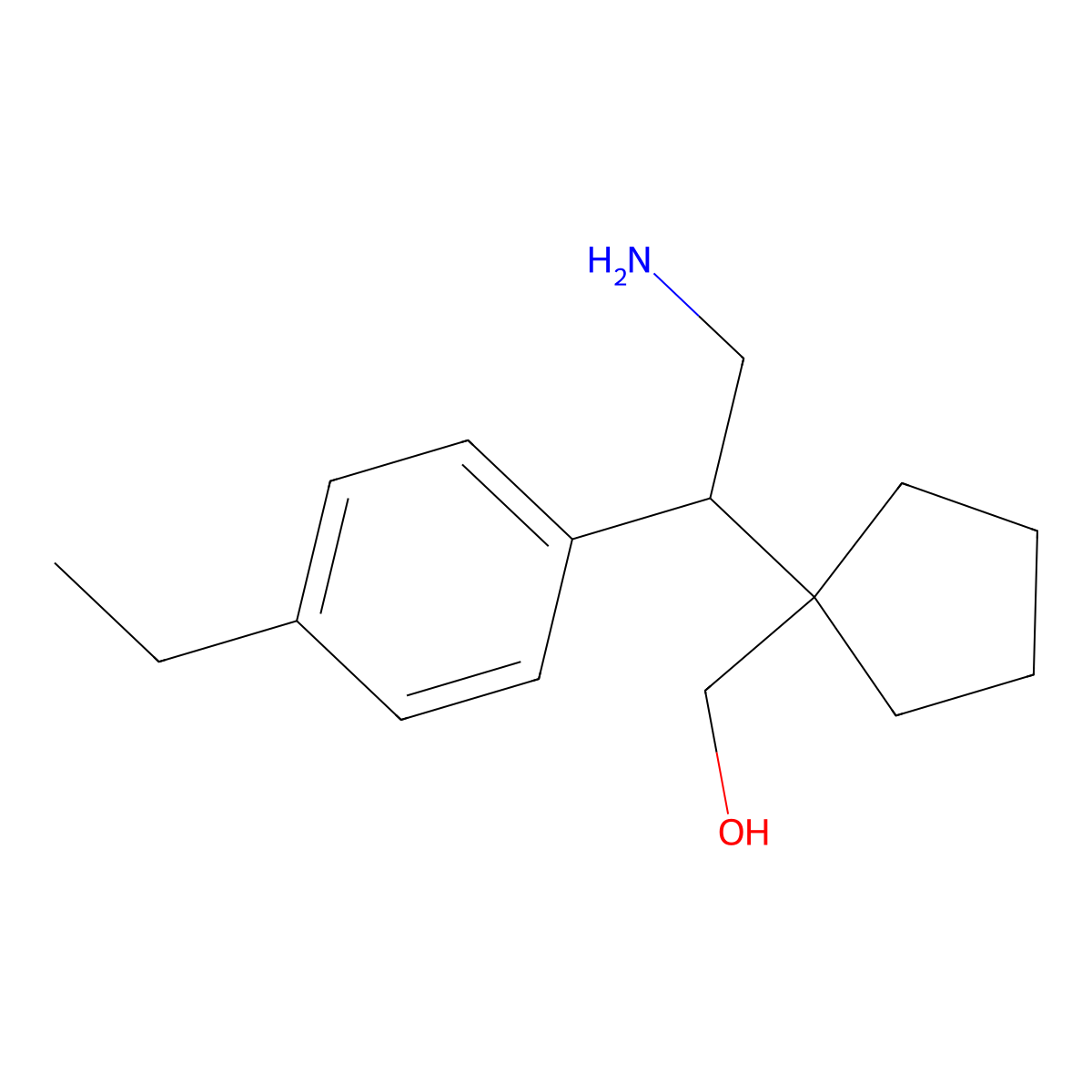 {1-[2-Amino-1-(4-ethylphenyl)ethyl]cyclopentyl}methanol molecular structure, CAS 2060039-50-9