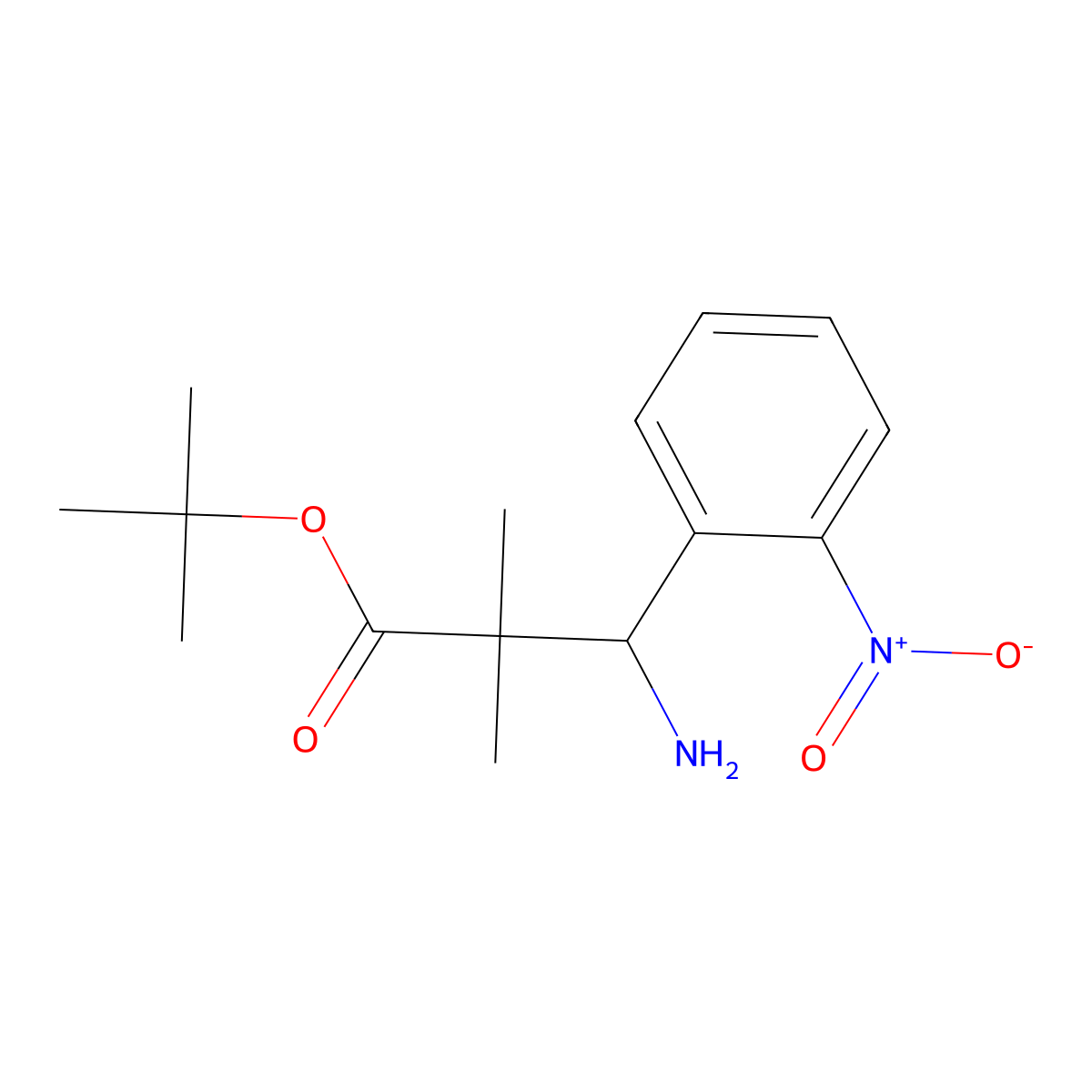 tert-Butyl 3-amino-2,2-dimethyl-3-(2-nitrophenyl)propanoate molecular structure, CAS 2060039-51-0