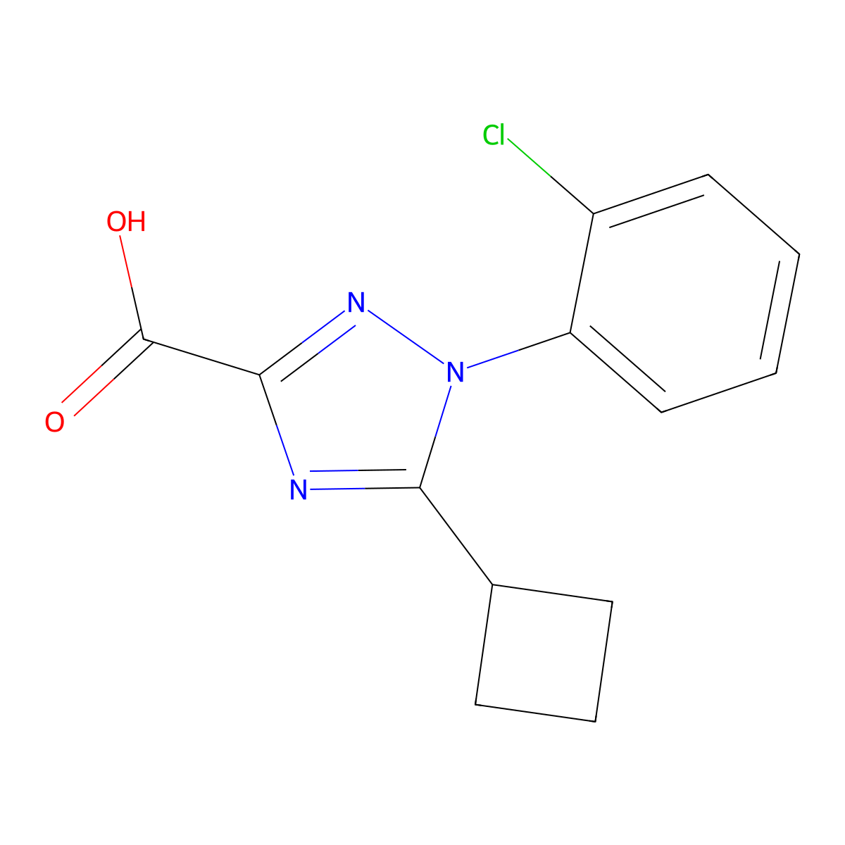 1-(2-Chlorophenyl)-5-cyclobutyl-1H-1,2,4-triazole-3-carboxylic acid molecular structure, CAS 2060039-58-7