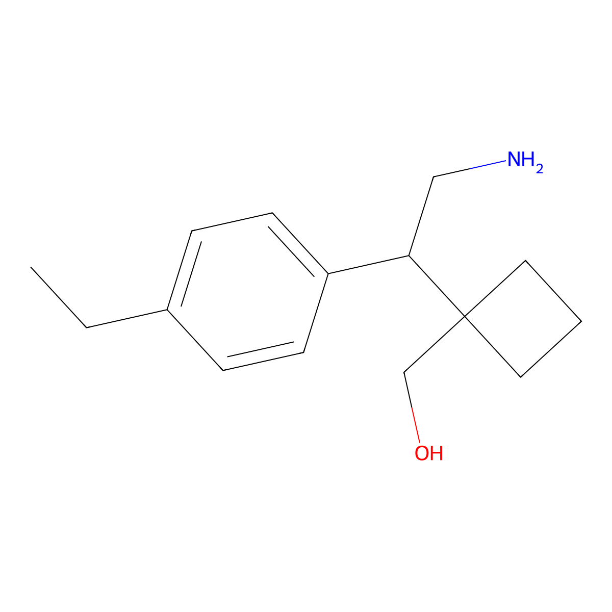 {1-[2-Amino-1-(4-ethylphenyl)ethyl]cyclobutyl}methanol molecular structure, CAS 2060039-63-4
