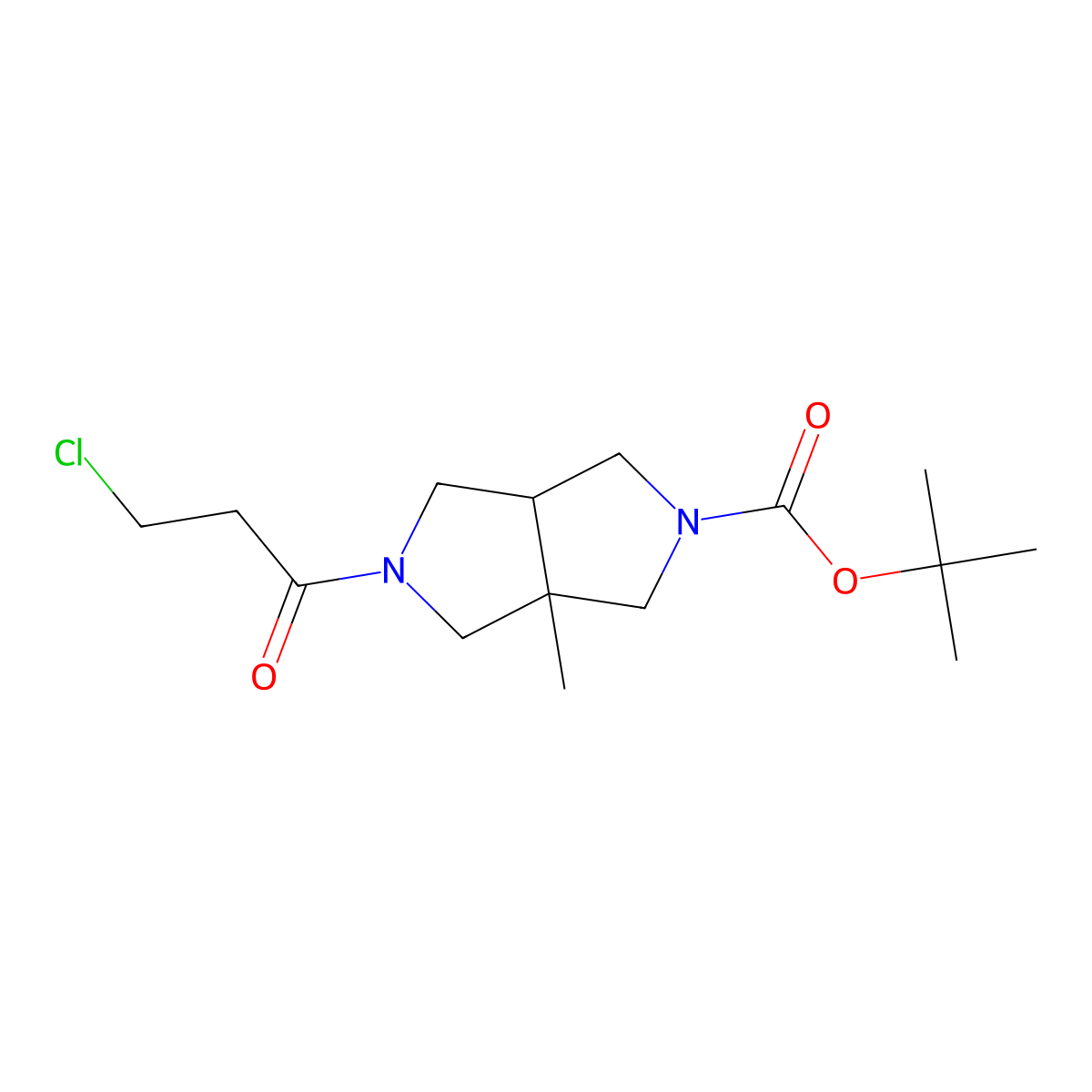 tert-Butyl 5-(3-chloropropanoyl)-3a-methyl-octahydropyrrolo[3,4-c]pyrrole-2-carboxylate molecular structure, CAS 2060039-64-5