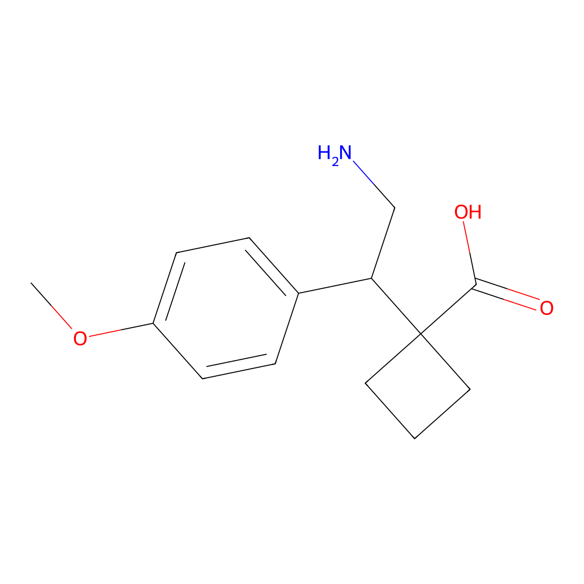 1-[2-Amino-1-(4-methoxyphenyl)ethyl]cyclobutane-1-carboxylic acid molecular structure, CAS 2060039-68-9
