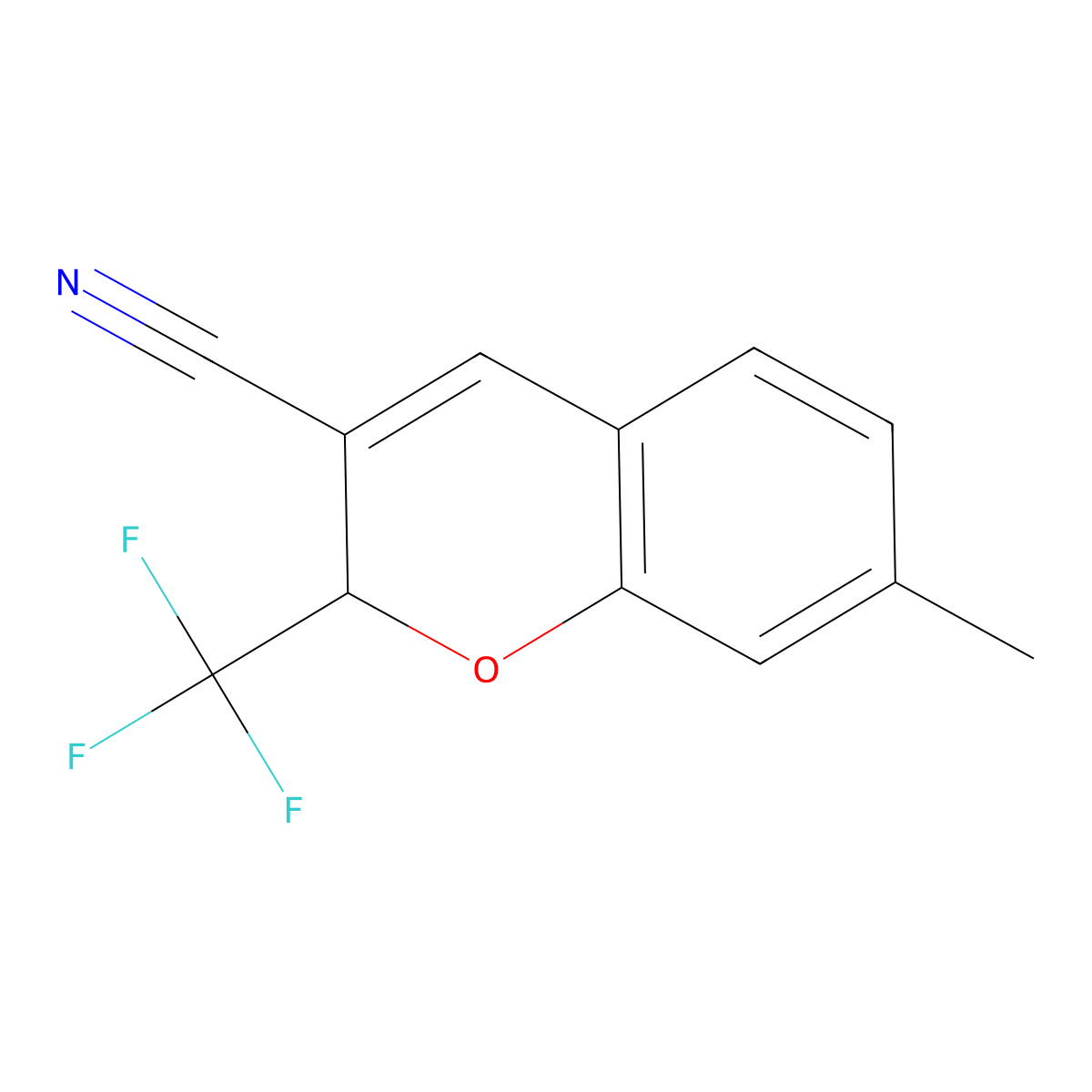 7-Methyl-2-(trifluoromethyl)-2H-chromene-3-carbonitrile molecular structure, CAS 2060039-75-8
