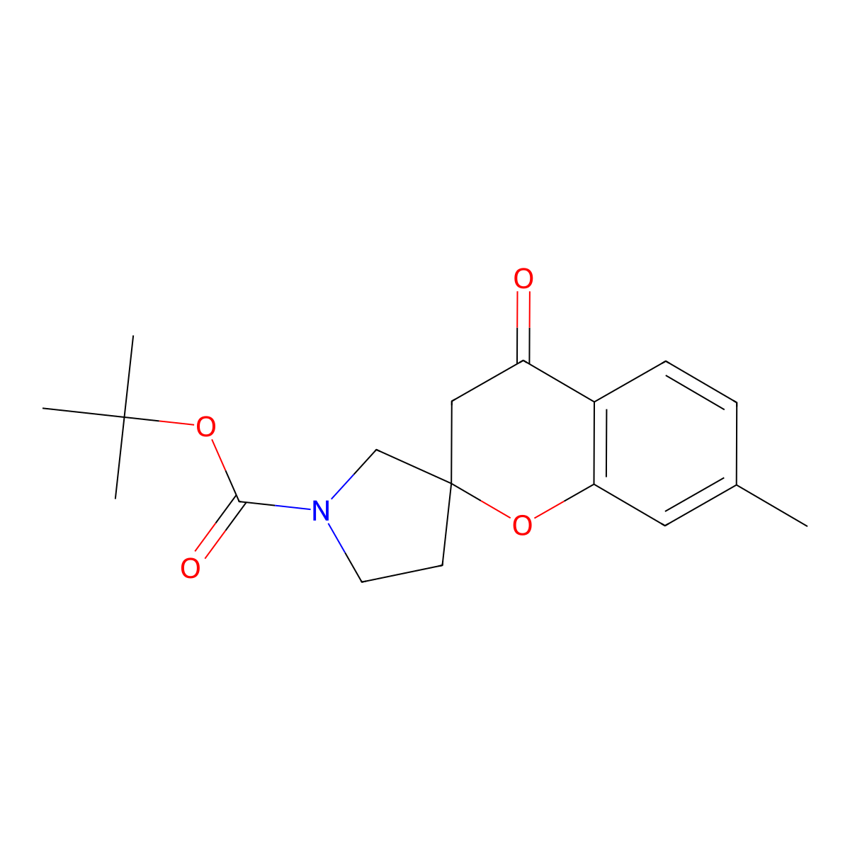 tert-Butyl 7-methyl-4-oxo-3,4-dihydrospiro[1-benzopyran-2,3'-pyrrolidine]-1'-carboxylate molecular structure, CAS 2060039-81-6
