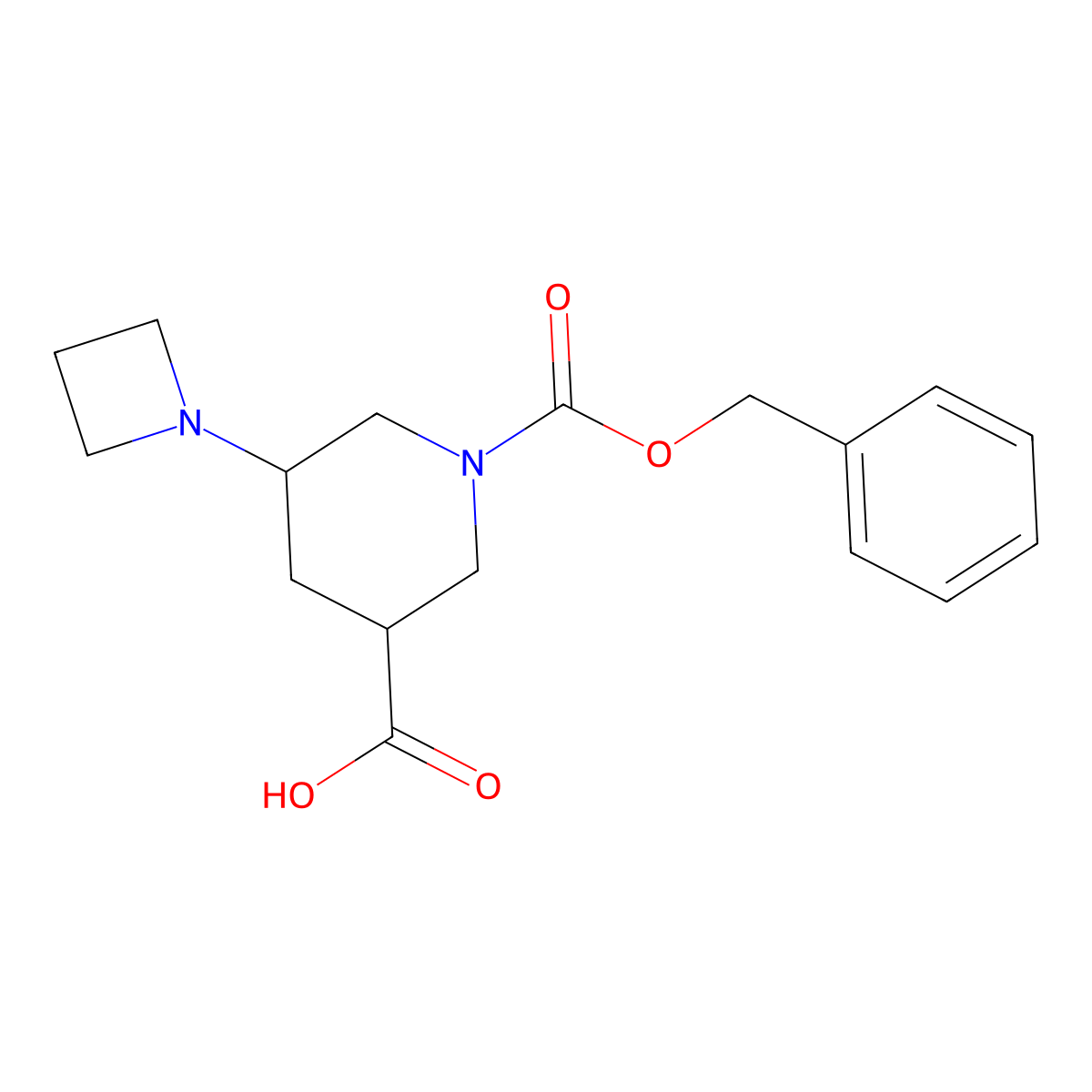 5-(Azetidin-1-yl)-1-[(benzyloxy)carbonyl]piperidine-3-carboxylic acid molecular structure, CAS 2060039-86-1