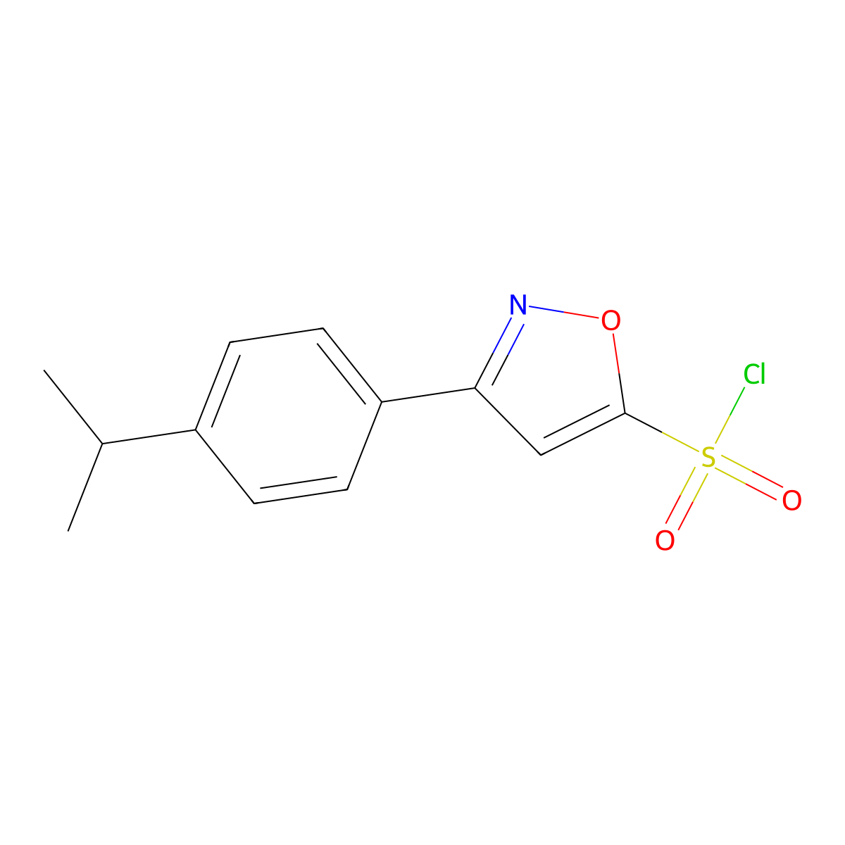 3-[4-(Propan-2-yl)phenyl]-1,2-oxazole-5-sulfonyl chloride molecular structure, CAS 2060039-88-3