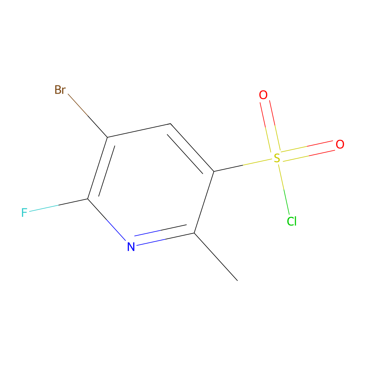 5-Bromo-6-fluoro-2-methylpyridine-3-sulfonyl chloride molecular structure, CAS 2060039-90-7