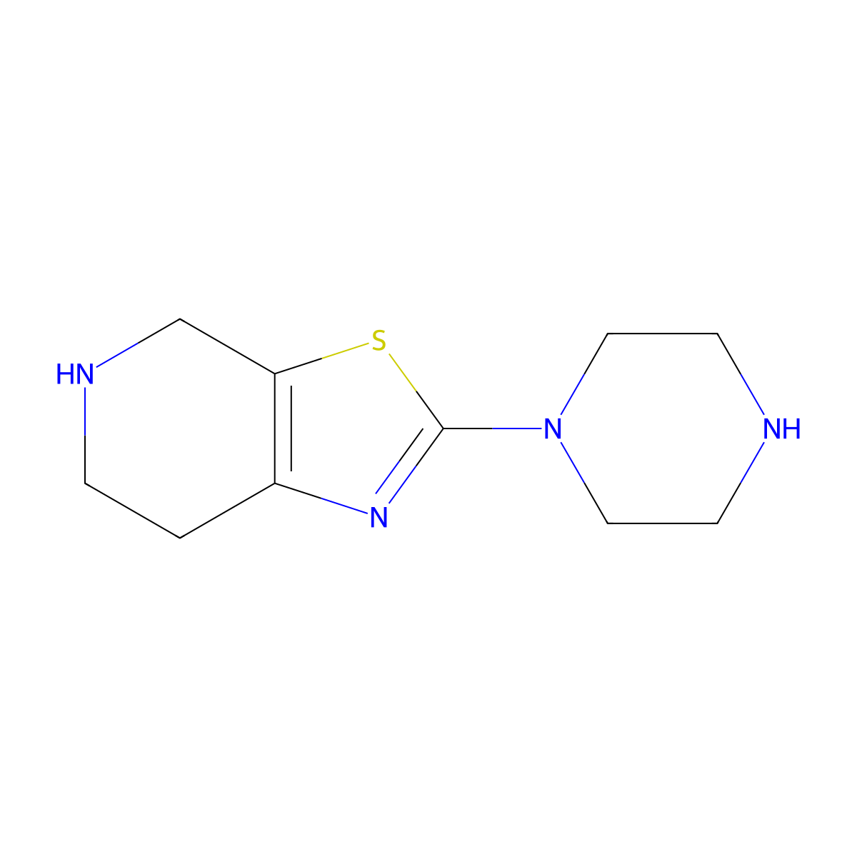 1-{4H,5H,6H,7H-[1,3]thiazolo[5,4-c]pyridin-2-yl}piperazine molecular structure, CAS 2060040-05-1