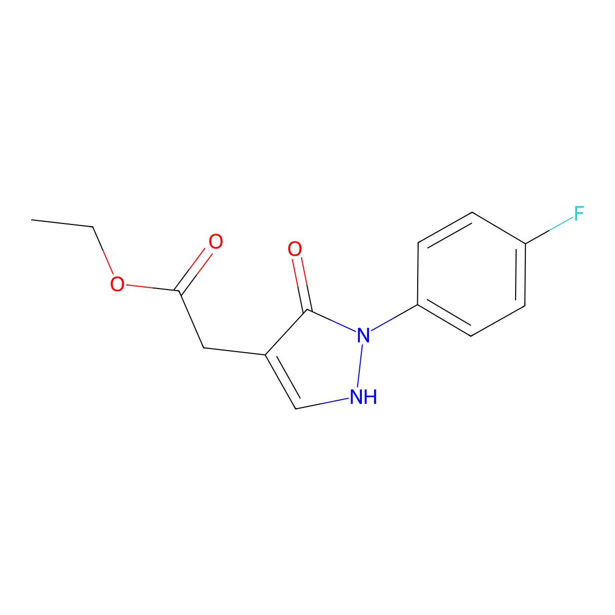 Ethyl 2-[2-(4-fluorophenyl)-3-oxo-2,3-dihydro-1H-pyrazol-4-yl]acetate molecular structure, CAS 2060040-06-2