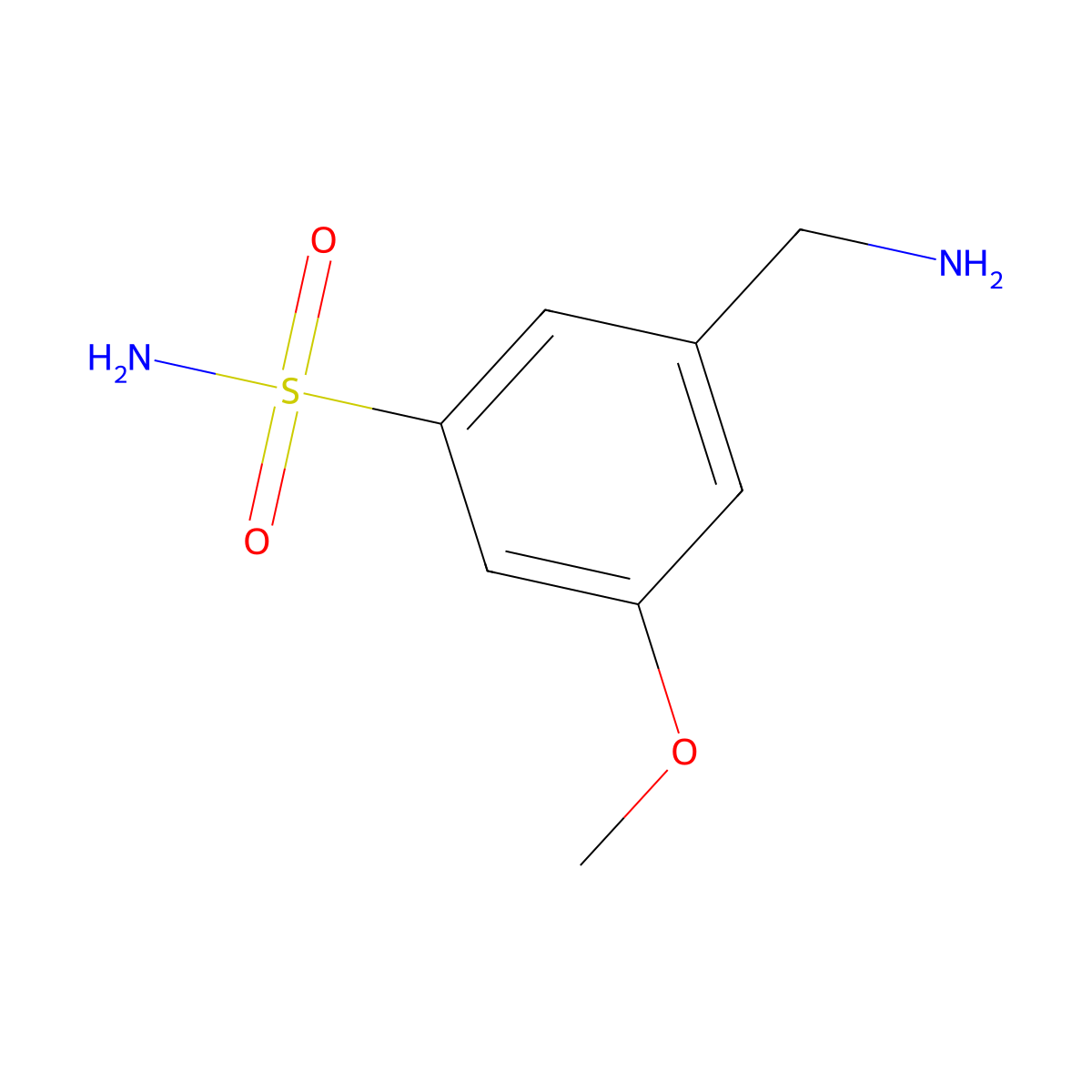 3-(Aminomethyl)-5-methoxybenzene-1-sulfonamide molecular structure, CAS 2060040-08-4
