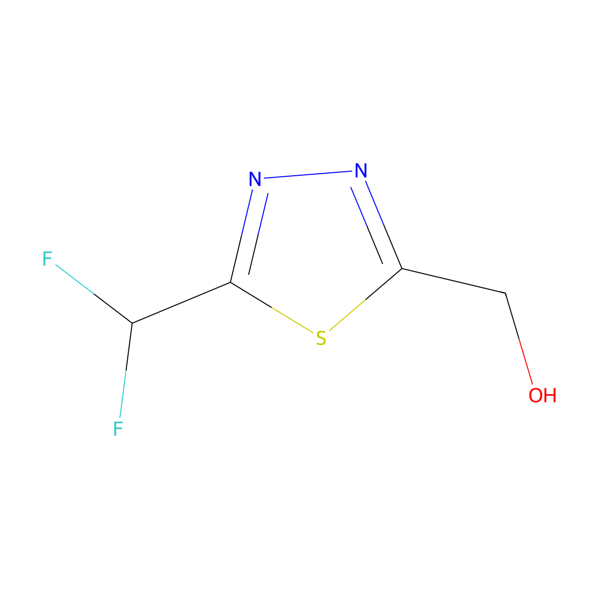 [5-(Difluoromethyl)-1,3,4-thiadiazol-2-yl]methanol molecular structure, CAS 2060040-14-2