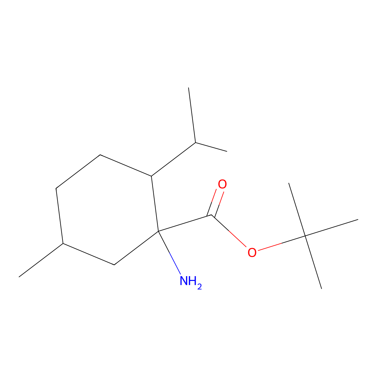tert-Butyl 1-amino-5-methyl-2-(propan-2-yl)cyclohexane-1-carboxylate molecular structure, CAS 2060040-19-7