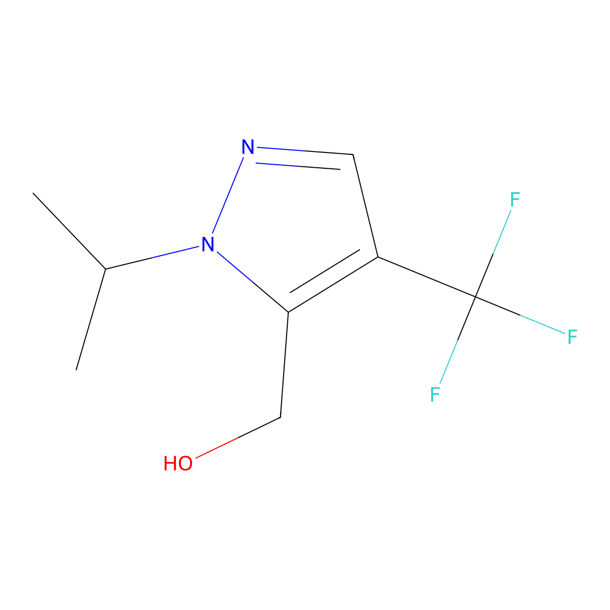 [1-(Propan-2-yl)-4-(trifluoromethyl)-1H-pyrazol-5-yl]methanol molecular structure, CAS 2060040-26-6