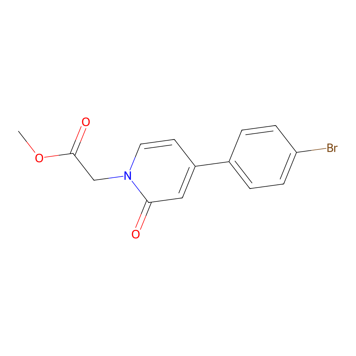 Methyl 2-[4-(4-bromophenyl)-2-oxo-1,2-dihydropyridin-1-yl]acetate molecular structure, CAS 2060040-27-7