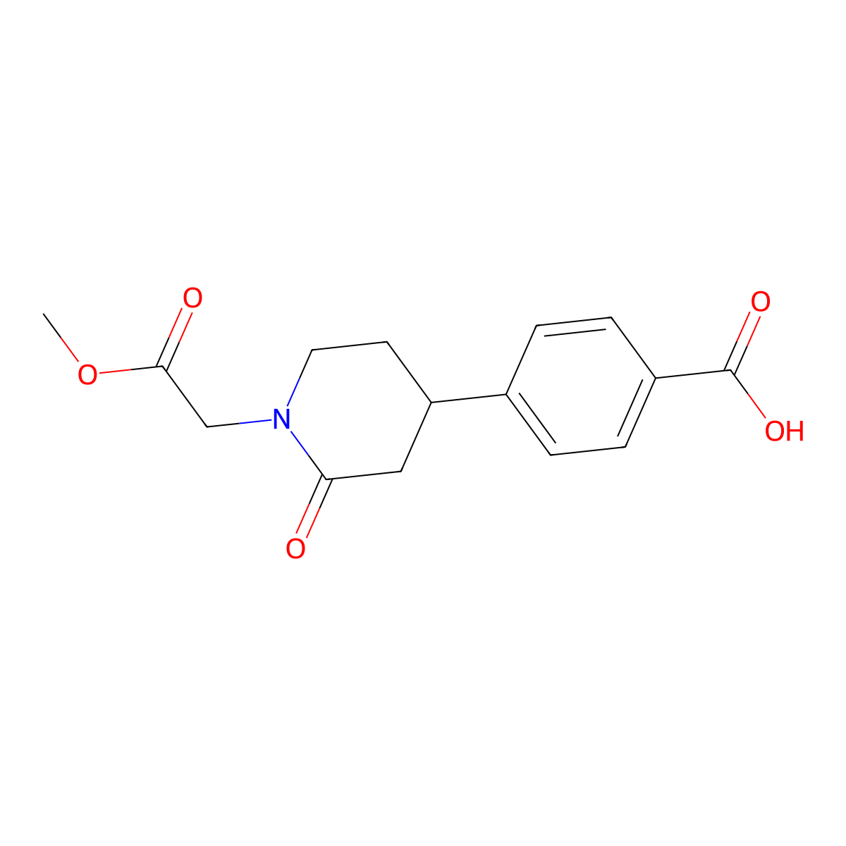 4-[1-(2-Methoxy-2-oxoethyl)-2-oxopiperidin-4-yl]benzoic acid molecular structure, CAS 2060040-34-6