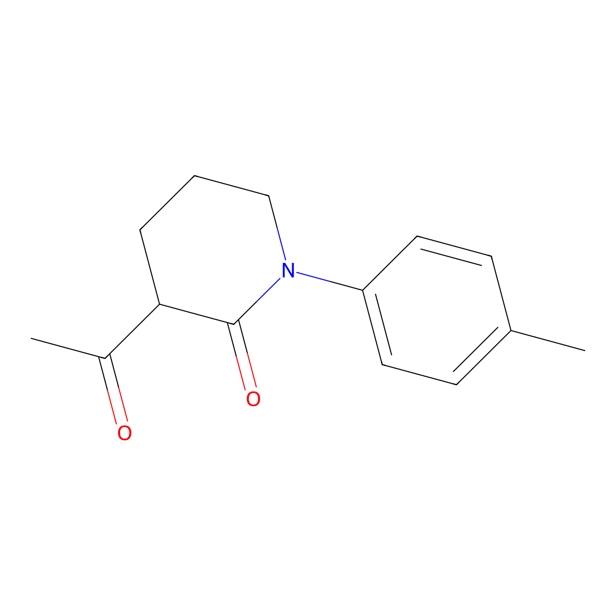 3-Acetyl-1-(4-methylphenyl)piperidin-2-one molecular structure, CAS 2060040-43-7