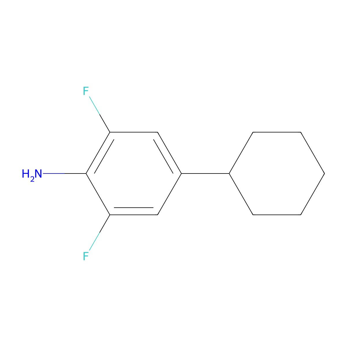 4-Cyclohexyl-2,6-difluoroaniline molecular structure, CAS 2060040-46-0