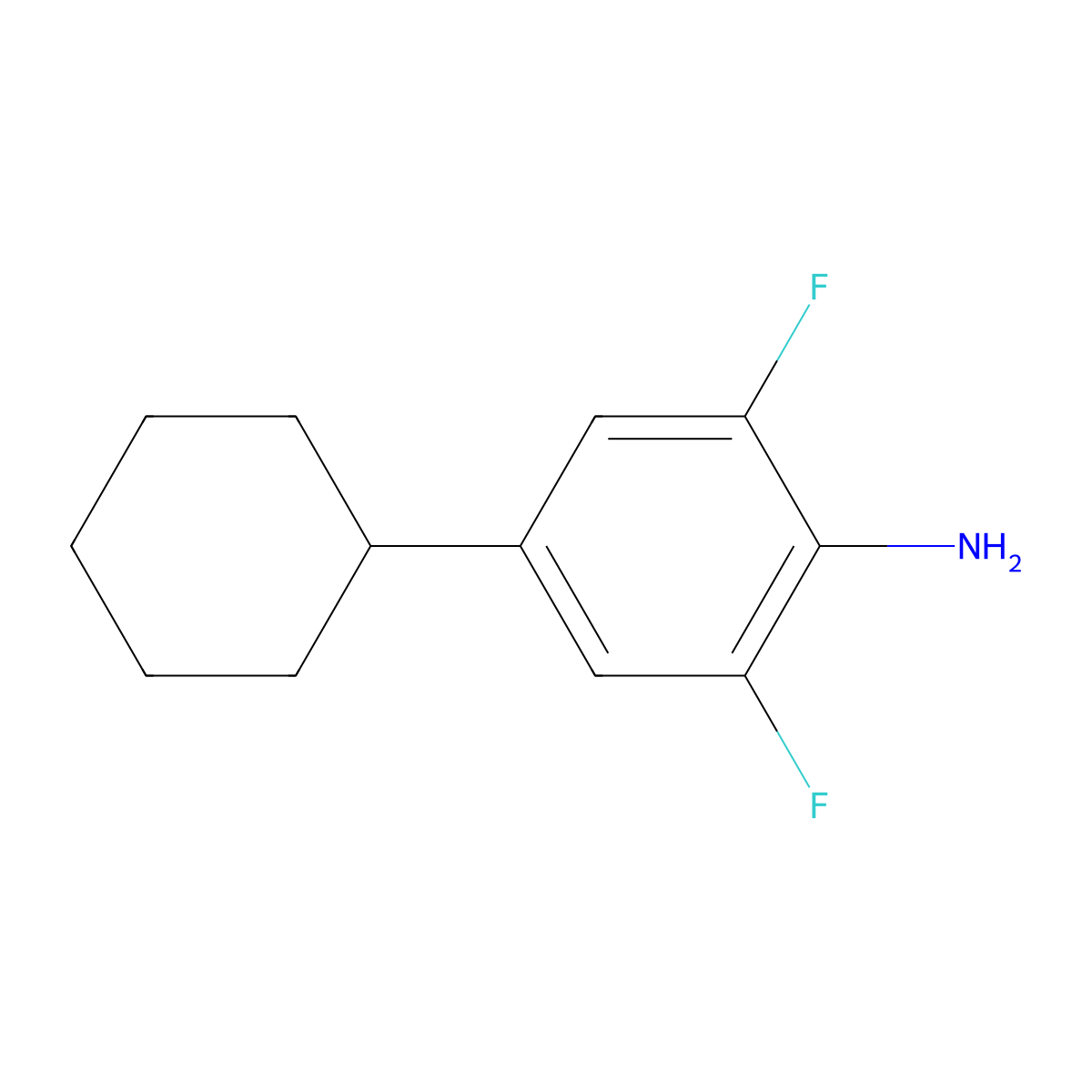4-Cyclohexyl-2,6-difluoroaniline molecular structure, CAS 2060040-46-0