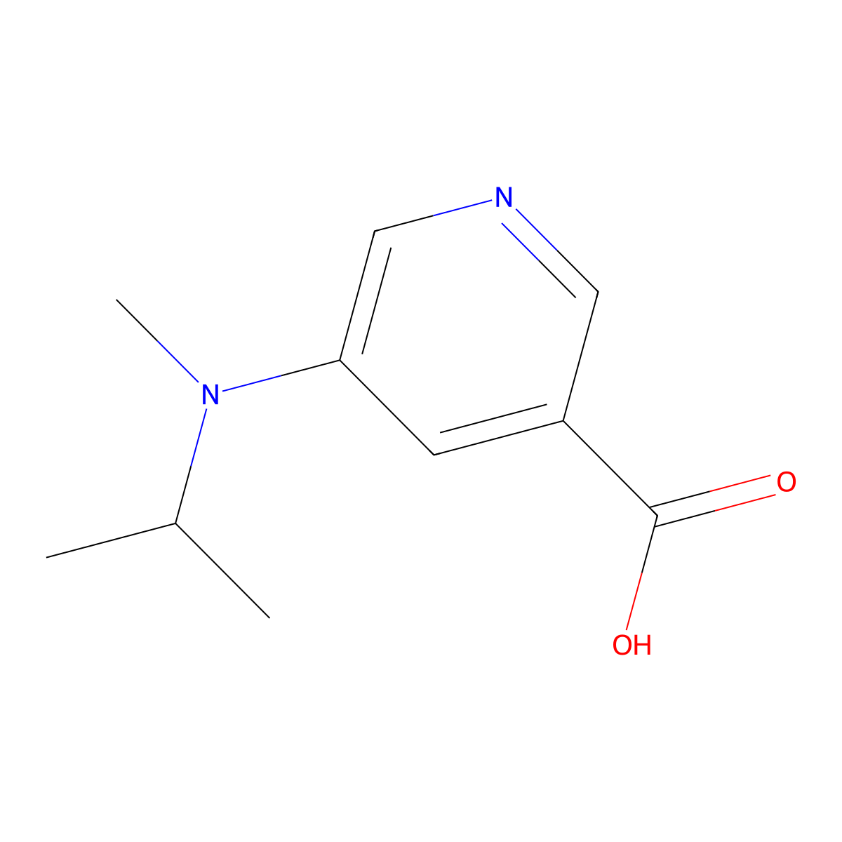 5-[Methyl(propan-2-yl)amino]pyridine-3-carboxylic acid molecular structure, CAS 2060040-53-9
