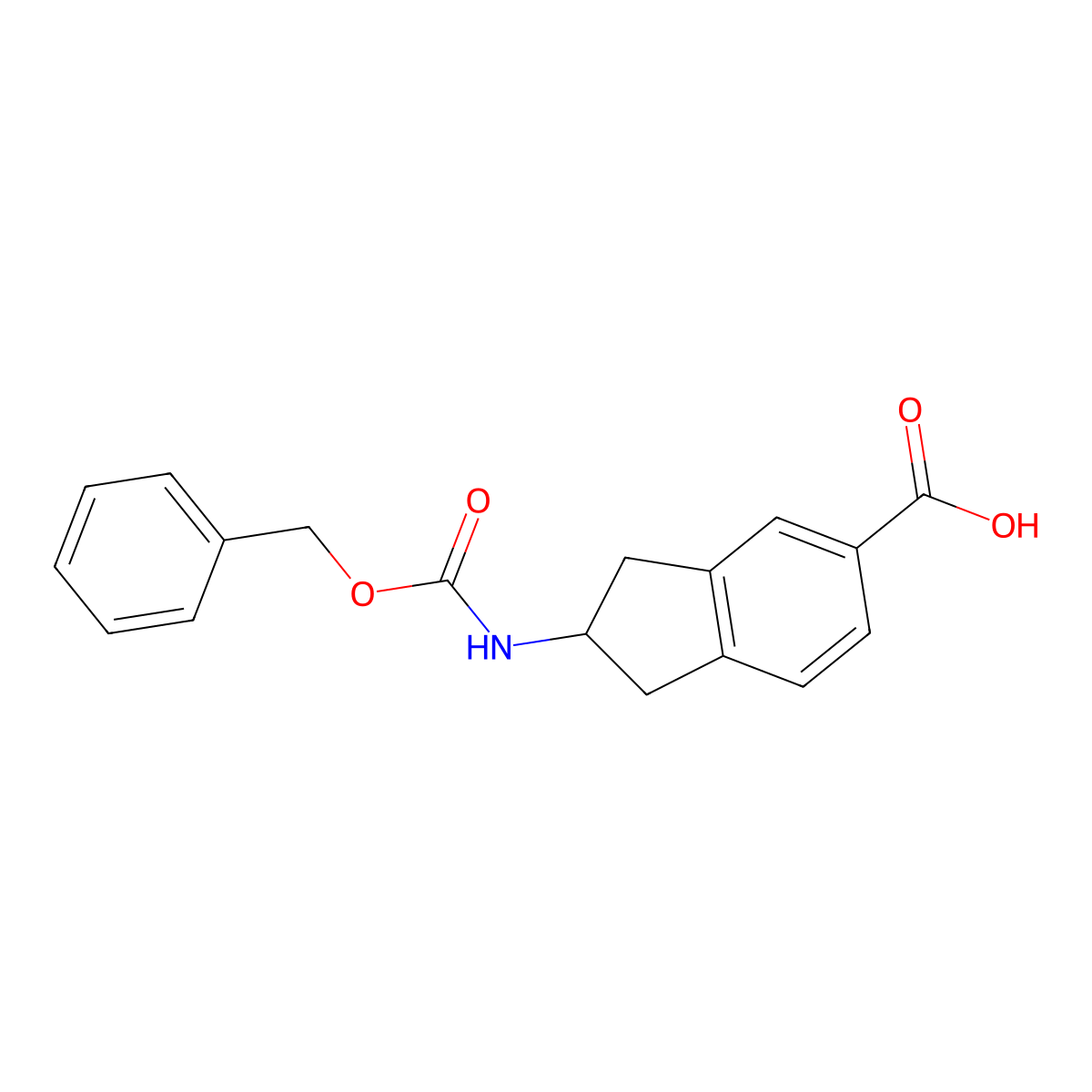 2-{[(benzyloxy)carbonyl]amino}-2,3-dihydro-1H-indene-5-carboxylic acid molecular structure, CAS 2060040-56-2