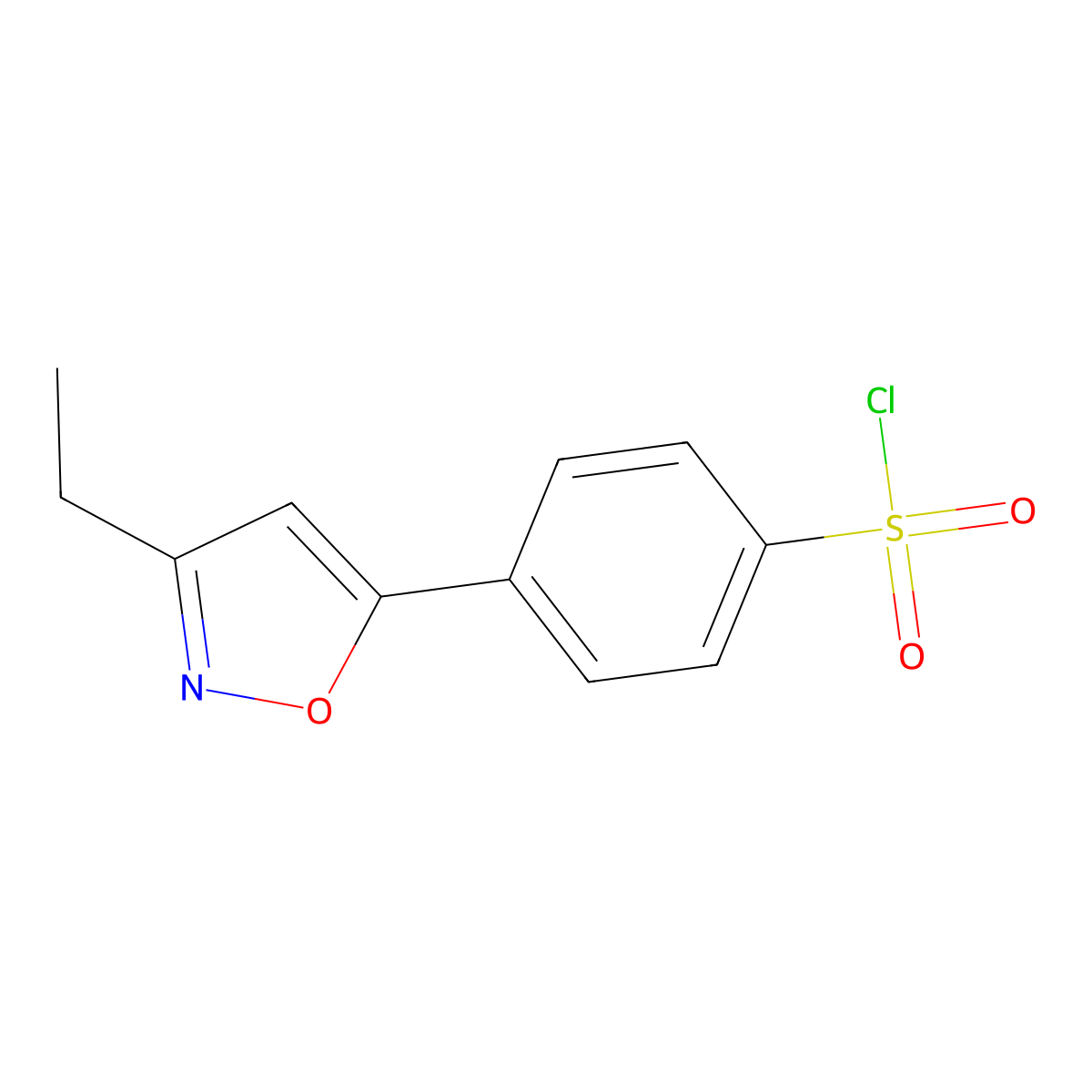 4-(3-Ethyl-1,2-oxazol-5-yl)benzene-1-sulfonyl chloride molecular structure, CAS 2060040-58-4