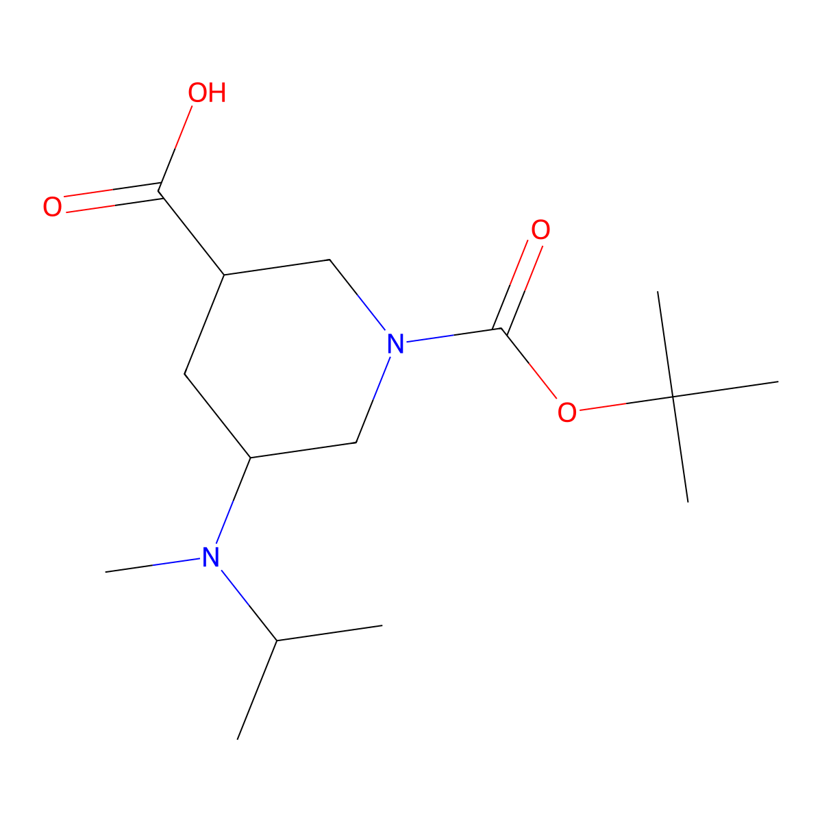 1-[(tert-Butoxy)carbonyl]-5-[methyl(propan-2-yl)amino]piperidine-3-carboxylic acid molecular structure, CAS 2060040-64-2