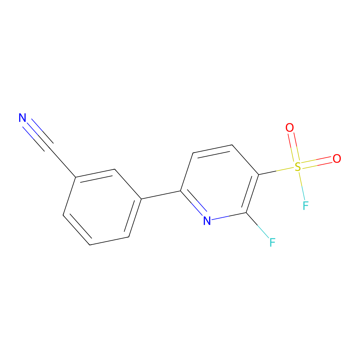 6-(3-Cyanophenyl)-2-fluoropyridine-3-sulfonyl fluoride molecular structure, CAS 2060040-66-4