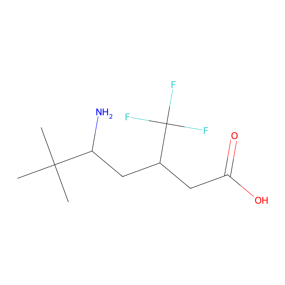 5-Amino-6,6-dimethyl-3-(trifluoromethyl)heptanoic acid molecular structure, CAS 2060040-68-6