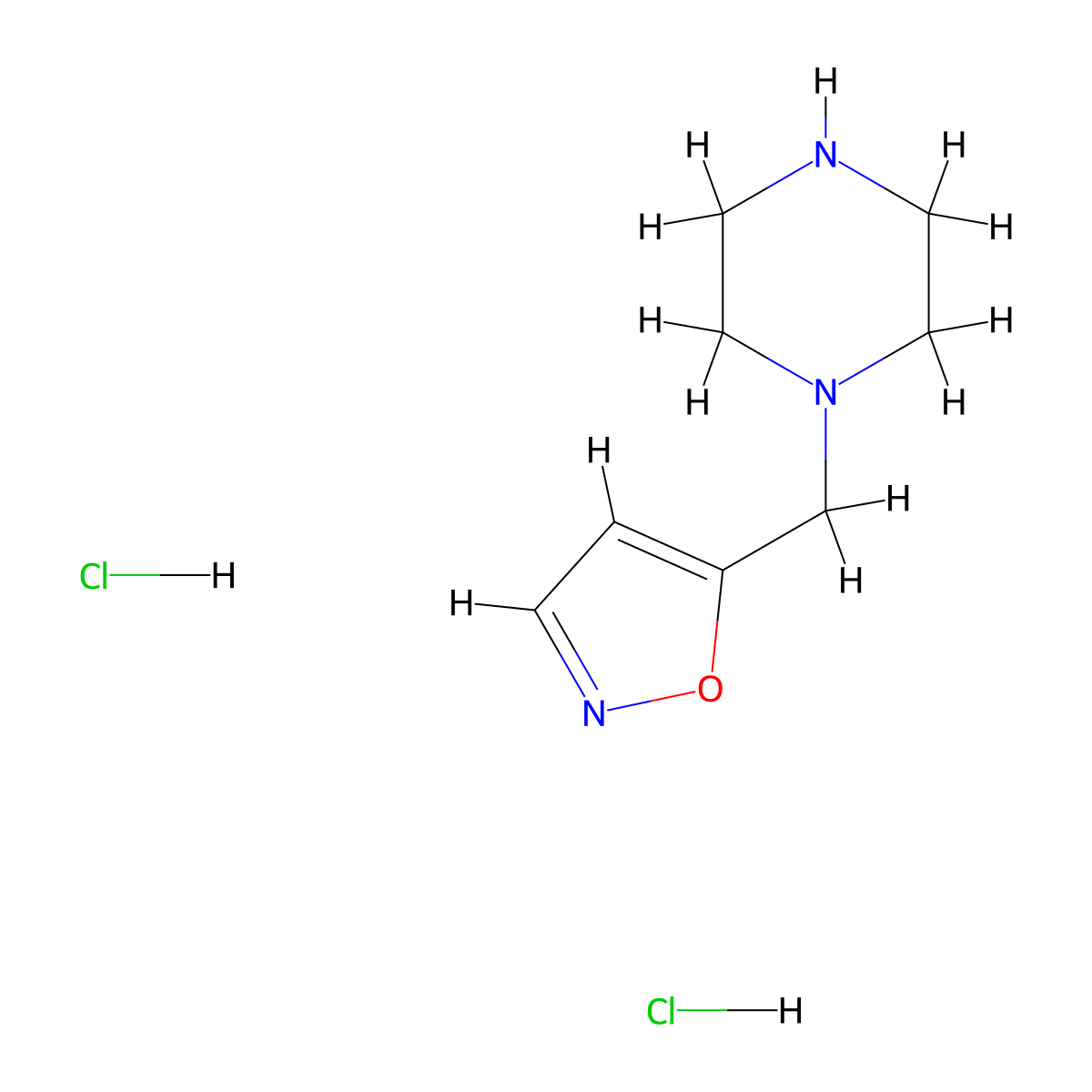 1-[(1,2-Oxazol-5-yl)methyl]piperazine dihydrochloride molecular structure, CAS 2060040-69-7