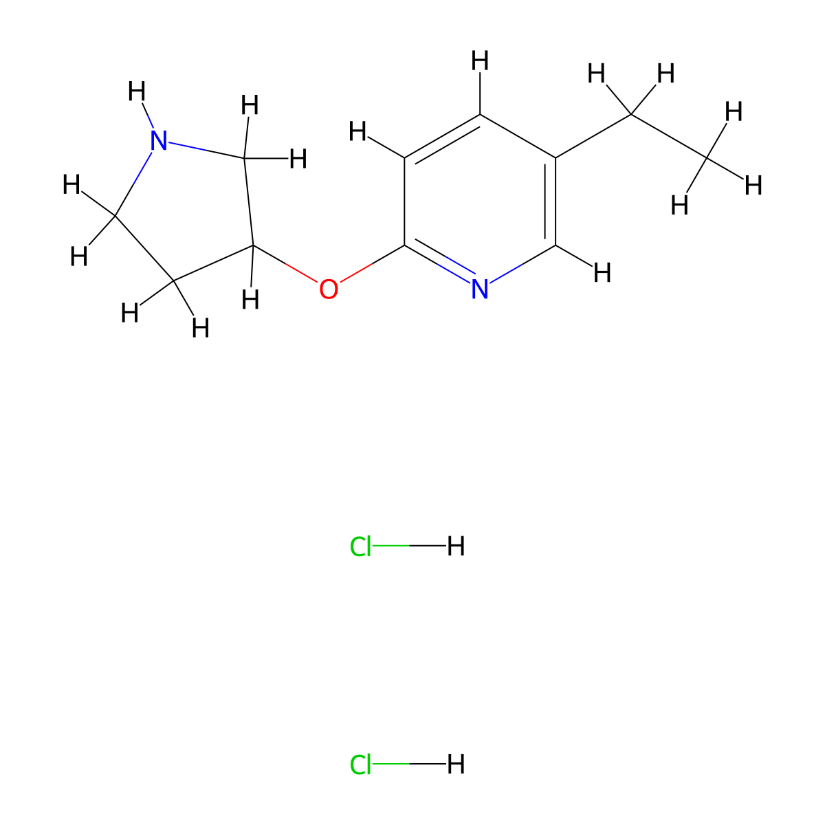 5-Ethyl-2-(pyrrolidin-3-yloxy)pyridine dihydrochloride molecular structure, CAS 2060040-73-3