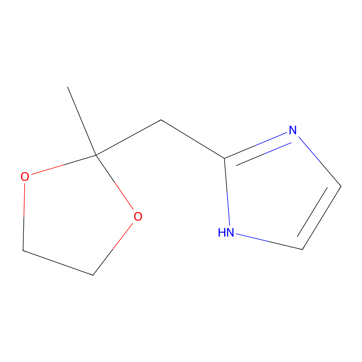 2-[(2-methyl-1,3-dioxolan-2-yl)methyl]-1H-imidazole molecular structure, CAS 2060040-78-8