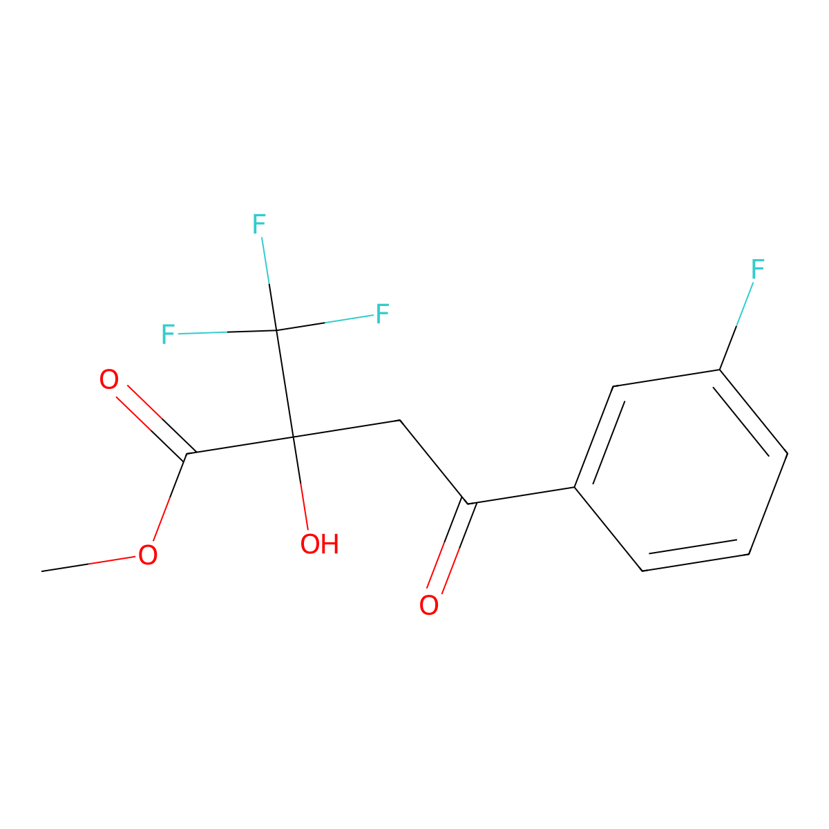 Methyl 4-(3-fluorophenyl)-2-hydroxy-4-oxo-2-(trifluoromethyl)butanoate molecular structure, CAS 2060040-82-4