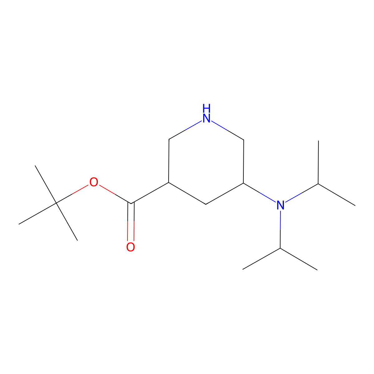 tert-Butyl 5-[bis(propan-2-yl)amino]piperidine-3-carboxylate molecular structure, CAS 2060040-85-7